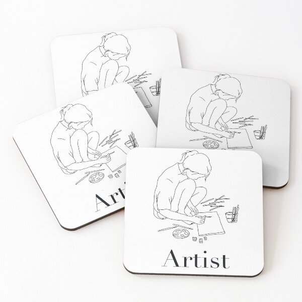 Item preview, Minimalist design. girl drawing. artist designed and sold by creative-duo.