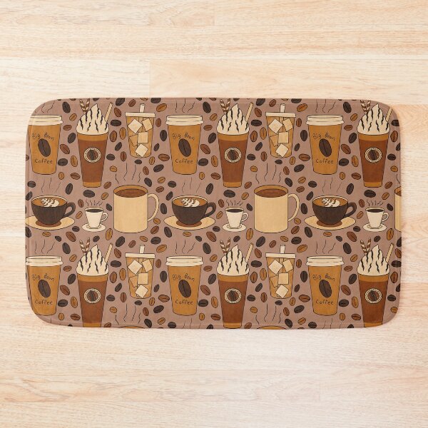 Item preview, Different Kinds of Coffee Seamless Pattern - Warm Brown Palette & Amber Wood designed and sold by EcoElsa.