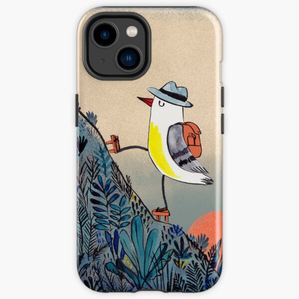 Mountain hiker bird at sunrise iPhone Tough Case