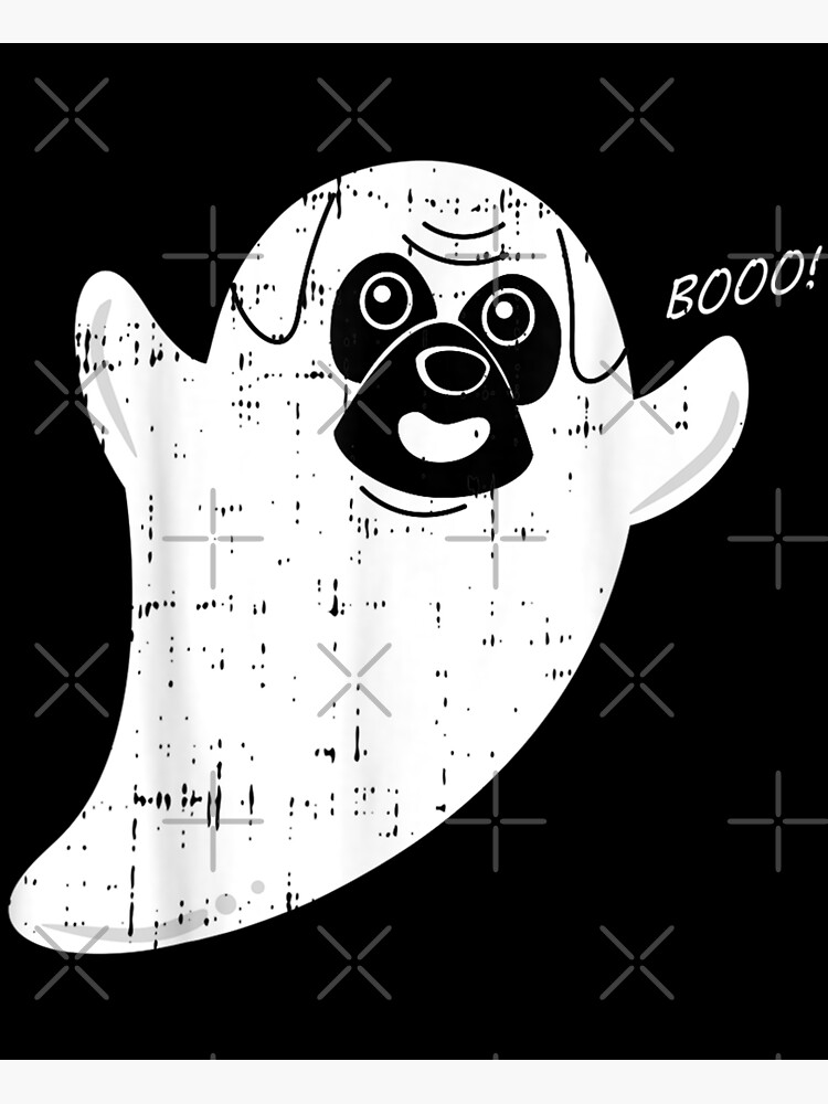 Disover Cute Cartoon Ghost Pug Costume Easy Dog Halloween Gifts Premium Matte Vertical Poster