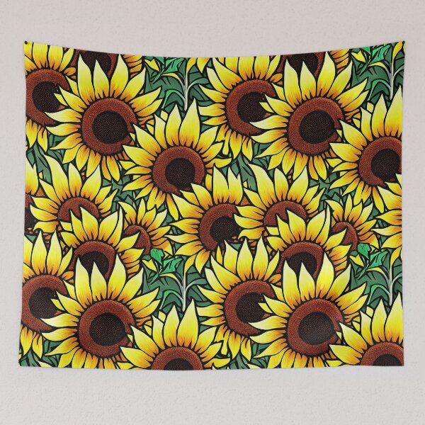 Item preview, Floral Sunflower Pattern Print designed and sold by ThePurpleMelon.