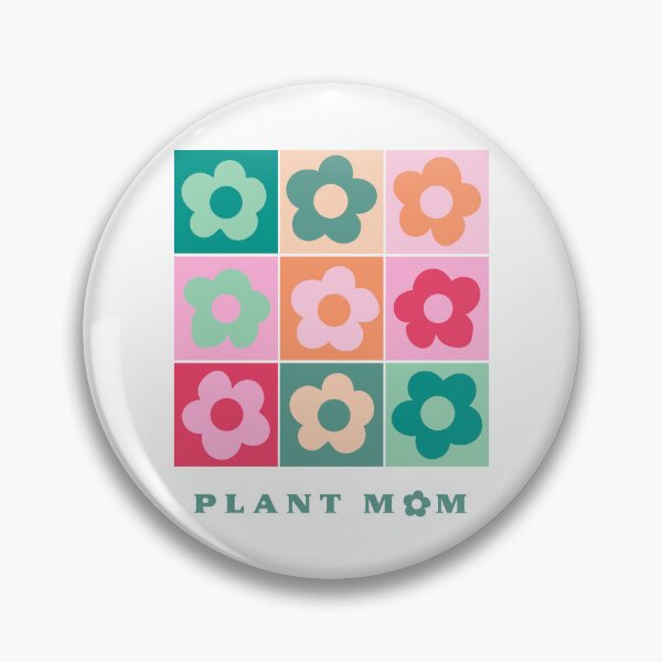 Item preview, Retro Plant Mom with Groovy Colorblock Flowers Pattern designed and sold by SpringandHoney.