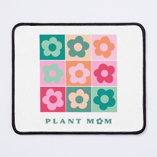 Item preview, Retro Plant Mom with Groovy Colorblock Flowers Pattern designed and sold by SpringandHoney.