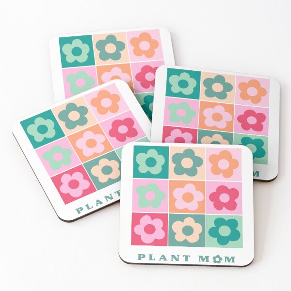Item preview, Retro Plant Mom with Groovy Colorblock Flowers Pattern designed and sold by SpringandHoney.