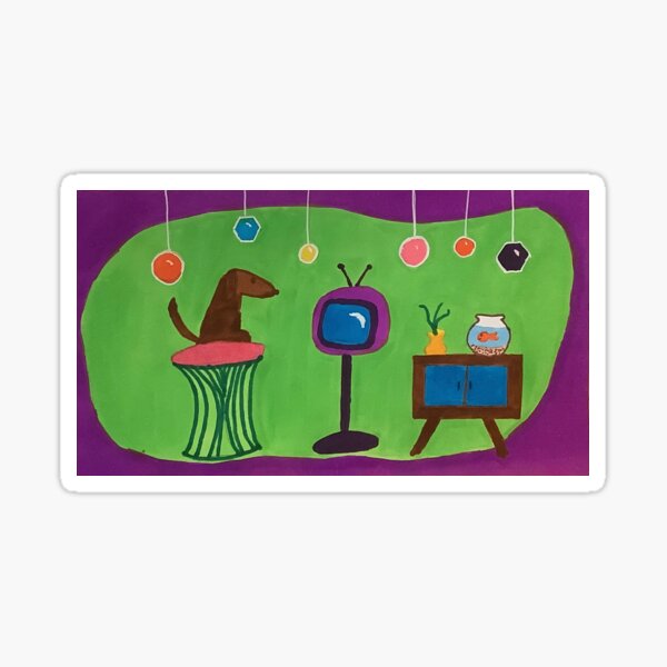 Mid-Century TV room Sticker