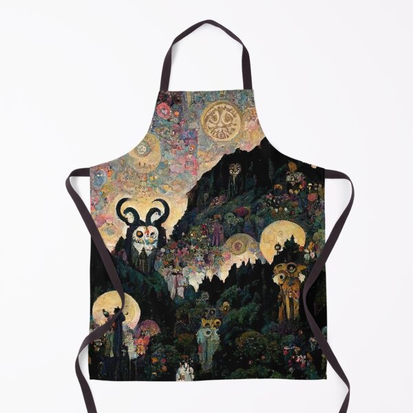 Item preview, Abstract Gothic Colorful landscape with Horned creature on Mountain designed and sold by MysticAlgorithm.