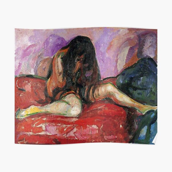 Edvard Munch - Nude I ,(1913), artwork by Edvard Munch  Poster