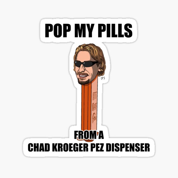 "Chad Kroeger PEZ Dispenser " Sticker for Sale by DSutter440 Redbubble