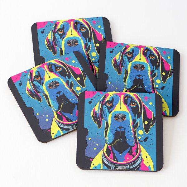Item preview, Colorful great dane portrait designed and sold by etherElric.