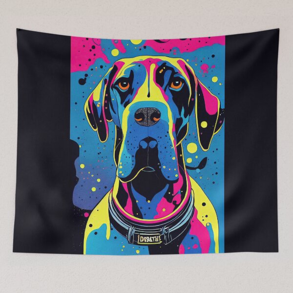 Item preview, Colorful great dane portrait designed and sold by etherElric.