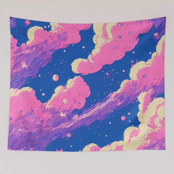 Item preview, Pastel pink and blue clouds designed and sold by etherElric.