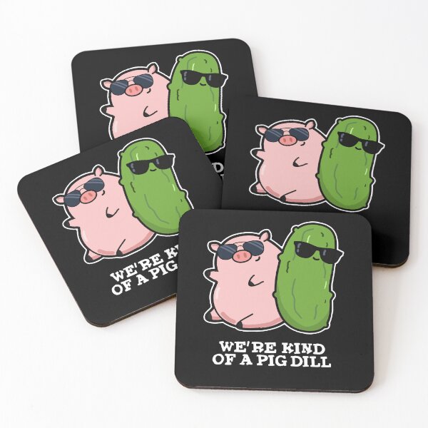 Item preview, We're Kind Of A Pig Dill Funny Food Pun (Dark BG) designed and sold by punnybone.
