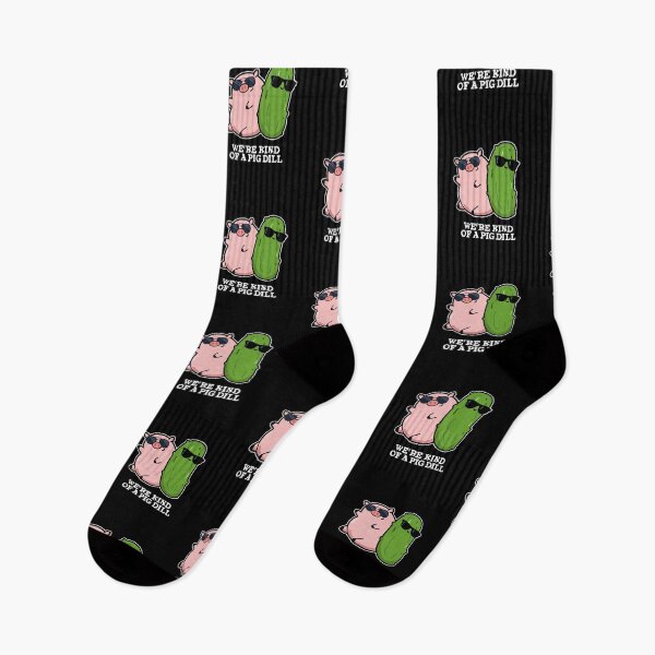 Item preview, We're Kind Of A Pig Dill Funny Food Pun (Dark BG) designed and sold by punnybone.