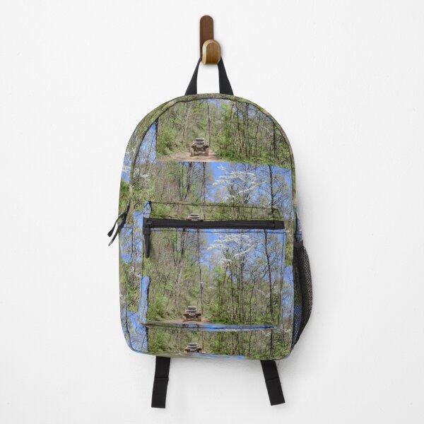 Item preview, Can Am riding under flowering tree on trails designed and sold by Katherine Rose.