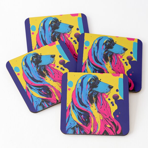 Item preview, Colorful afghan hound portrait designed and sold by etherElric.