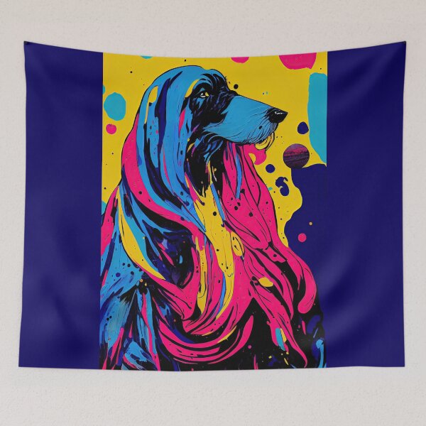 Item preview, Colorful afghan hound portrait designed and sold by etherElric.