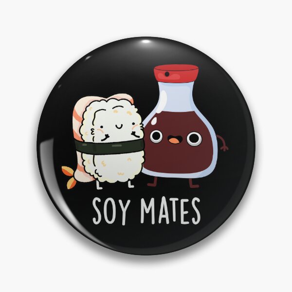 Item preview, Soy Mates Funny Soy Sauce Puns (Dark BG) designed and sold by punnybone.