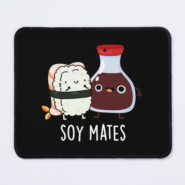 Item preview, Soy Mates Funny Soy Sauce Puns (Dark BG) designed and sold by punnybone.