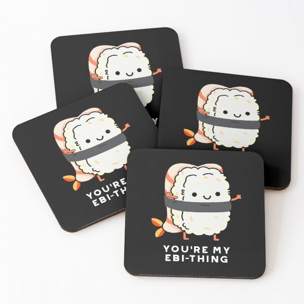 Item preview, You're My Ebi-Thing Funny Sushi Puns (Dark BG) designed and sold by punnybone.