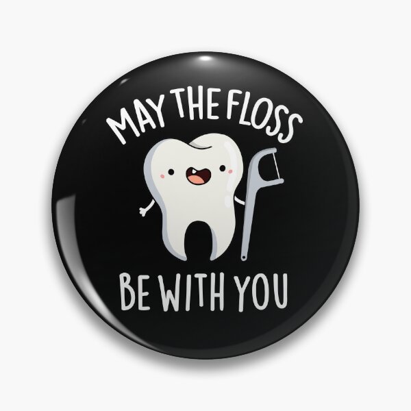 Item preview, May The Floss Be With You Funny Tooth Puns (Dark BG) designed and sold by punnybone.