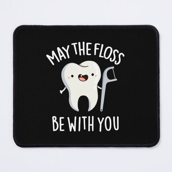 Item preview, May The Floss Be With You Funny Tooth Puns (Dark BG) designed and sold by punnybone.