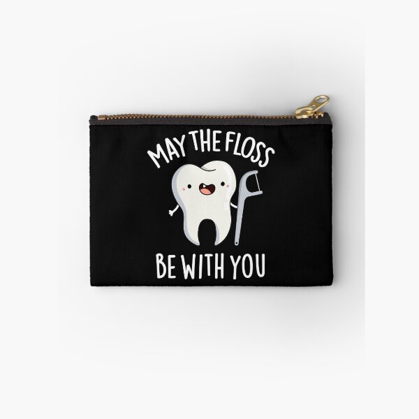 Item preview, May The Floss Be With You Funny Tooth Puns (Dark BG) designed and sold by punnybone.