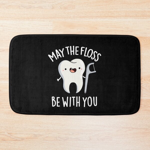 Item preview, May The Floss Be With You Funny Tooth Puns (Dark BG) designed and sold by punnybone.