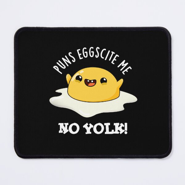 Item preview, Puns Egg-cite Me No Yolk Funny Fried Egg Puns (Dark BG) designed and sold by punnybone.