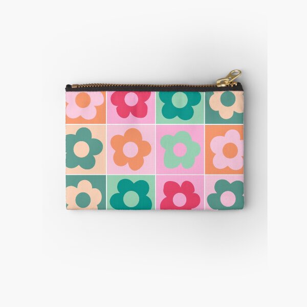Item preview, 1970s Retro floral vibrant colorblock pattern designed and sold by SpringandHoney.