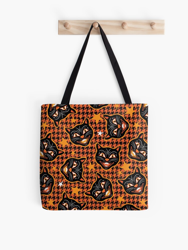 Vintage Halloween Black Cat Weekender Tote Bag