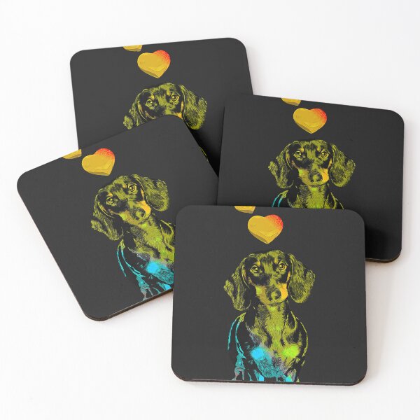 Item preview, Rainbow Color Dachshund Dog with Hearts Colorful Premium  designed and sold by GaryLove8.