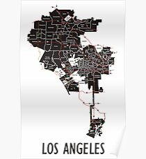 City of Los Angeles Neighborhood Map Poster