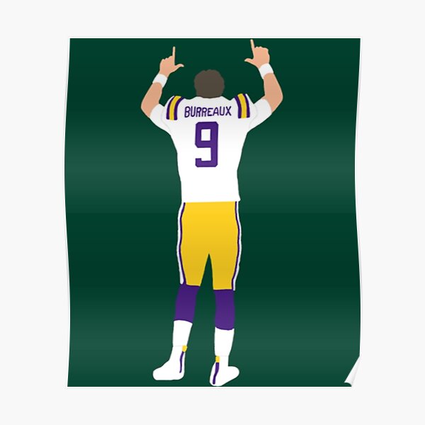 Joe Burrow LSU White Jersey Poster 8x10 Heisman Trophy National