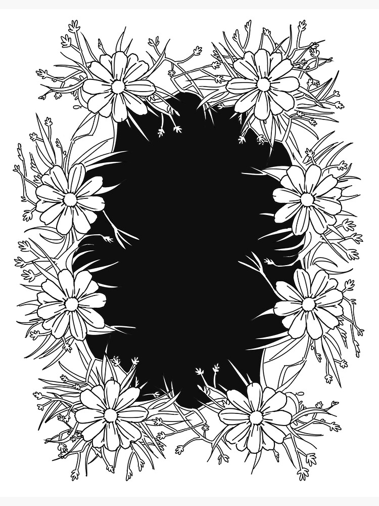 "Daisy Chain Illustration, Floral Design, Flower Line Art" Photographic