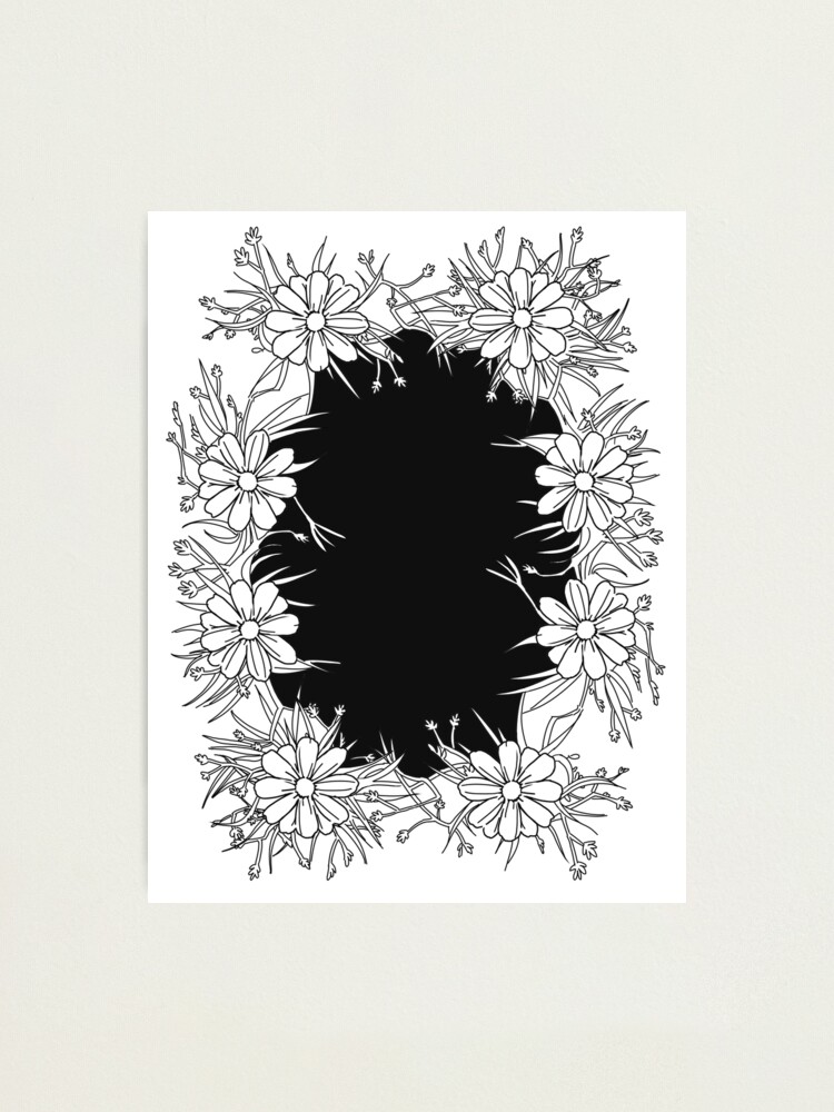 "Daisy Chain Illustration, Floral Design, Flower Line Art" Photographic