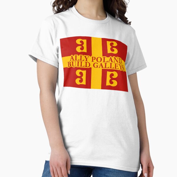 Item preview, "Ally Poland build galleys" over the Byzantine flag designed and sold by Vela Barrera.