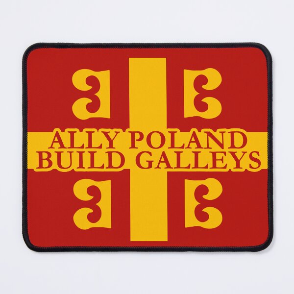 Item preview, "Ally Poland build galleys" over the Byzantine flag designed and sold by Vela Barrera.