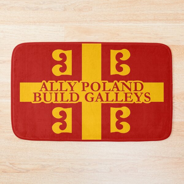 Item preview, "Ally Poland build galleys" over the Byzantine flag designed and sold by Vela Barrera.