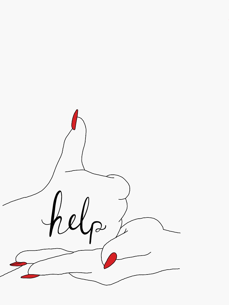  help in asl sign language sticker for sale by kidaj redbubble