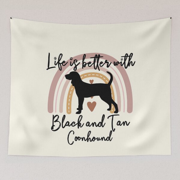 Aperçu de l'œuvre Black and Tan Coonhound Rainbow Aesthetic Boho créée et vendue par rafaeltto.