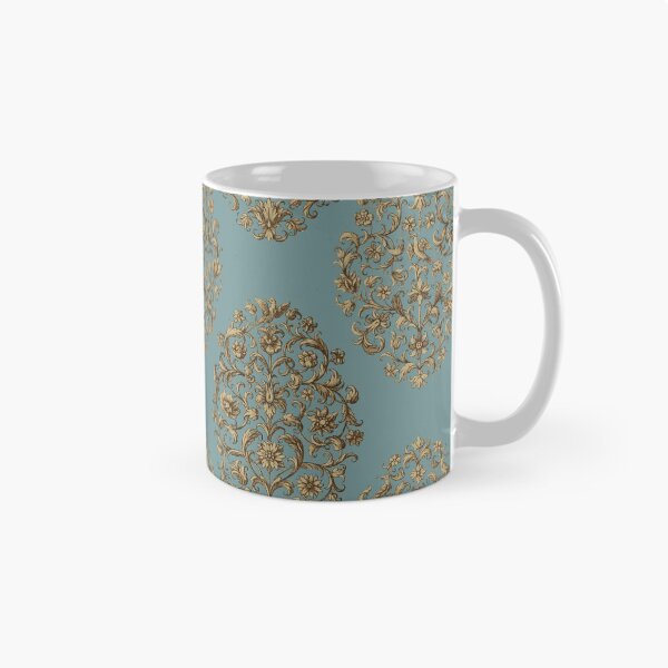Artikelvorschau, Barockkunst - Vogel und Blumen Muster - Blau Braun entworfen und verkauft von WickedRefined - Nicole Demereckis.