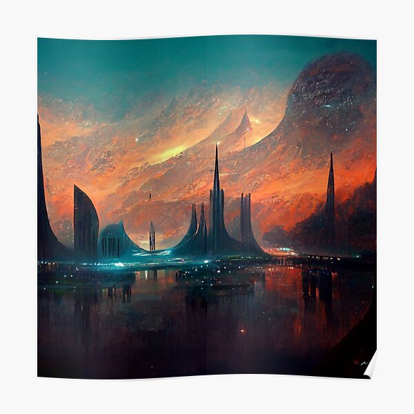 City in Outer Space (Coole iPhone Hülle/Mauspad) Poster
