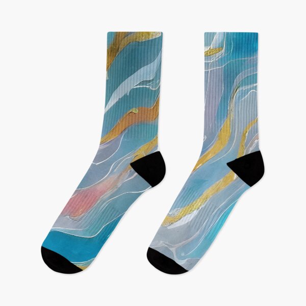 Item preview, Gold Dust Veins Aquamarine Blue Luxury Abstract Marble Fluid Pattern designed and sold by Digital-Davinci.
