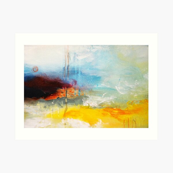 Yellow Blue Abstract Art Print Art Print