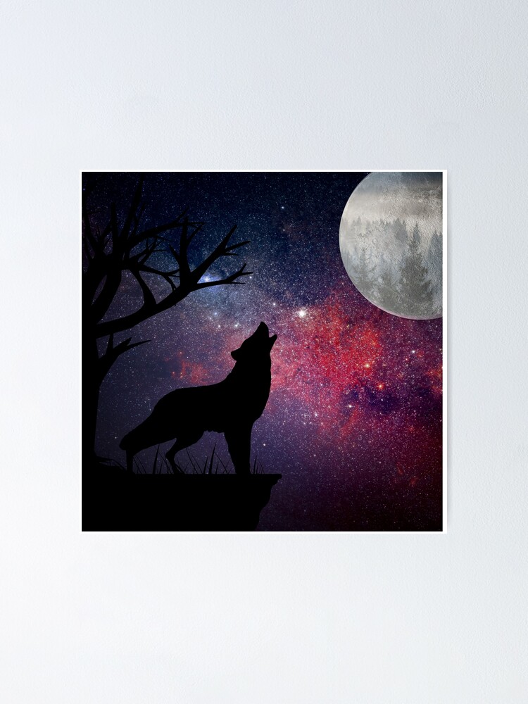 Howling Wolf - Moon Art Print by badbugs_art