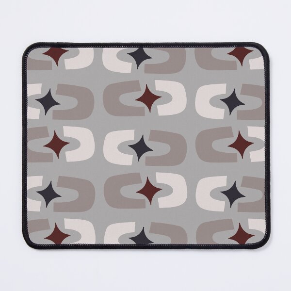 Item preview, Retro Core Geometric Rectangles And Cosmic Sparkle Stars Mod Pattern Gray Taupe designed and sold by scorpiolane.