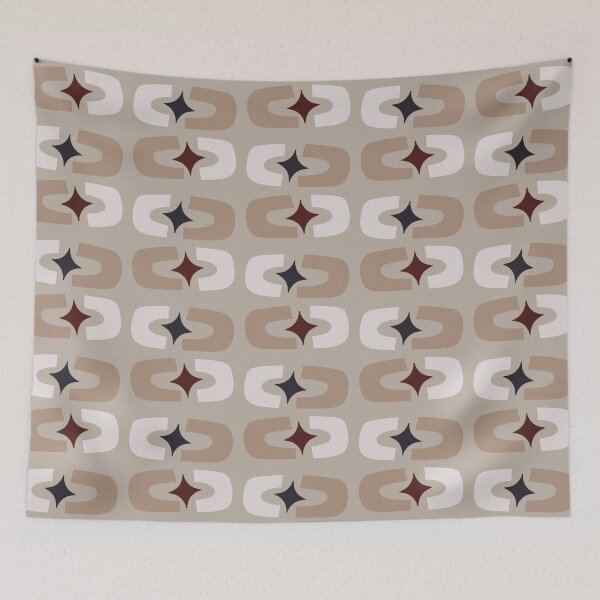 Item preview, Retro Core Geometric Rectangles And Cosmic Sparkle Stars Mod Pattern Light Taupe designed and sold by scorpiolane.
