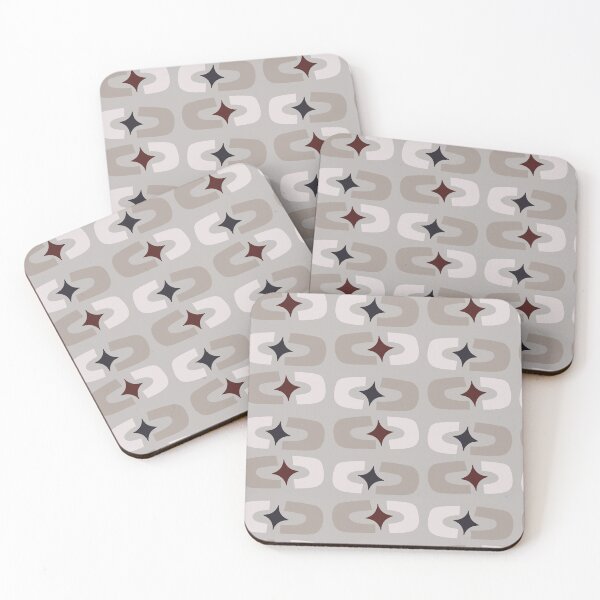 Item preview, Retro Core Geometric Rectangles And Cosmic Sparkle Stars Mod Pattern Taupe designed and sold by scorpiolane.