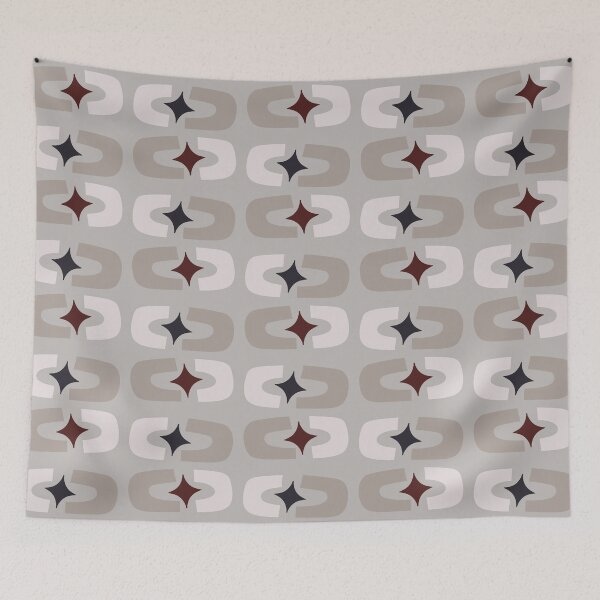 Item preview, Retro Core Geometric Rectangles And Cosmic Sparkle Stars Mod Pattern Taupe designed and sold by scorpiolane.