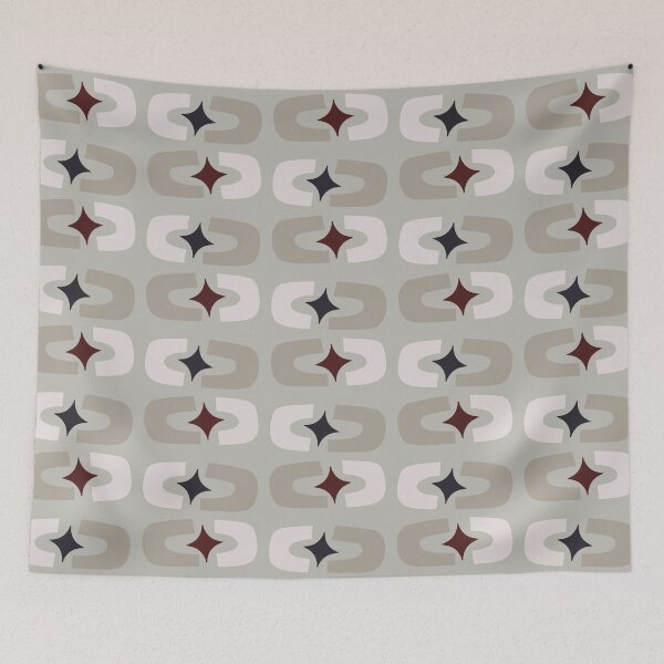 Item preview, Retro Core Geometric Rectangles And Cosmic Sparkle Stars Mod Pattern Pale Green designed and sold by scorpiolane.